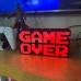 GAME OVER LED Dekoratif Işıklı Masa Lambası – USB & Pilli - Oyun Odası Dekor - Kırmızı Işık GAME OVER LED Dekoratif Işıklı Masa Lambası – USB & Pilli - Oyun Odası Dekor - Kırmızı Işık
