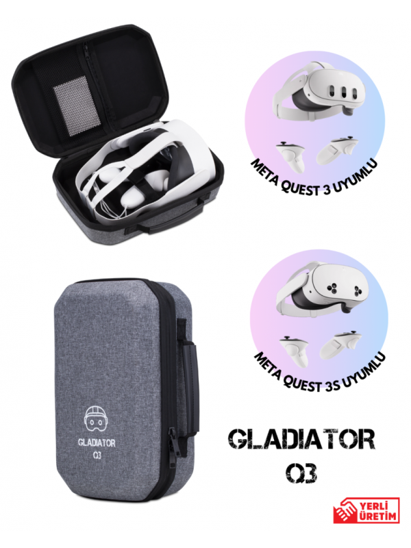 Gladiator Q3 GRİ Meta Quest 3 Çantası Quest 3 ve 3s Uyumlu Özel Ç… Gladiator Q3 GRİ Meta Quest 3 Çantası Quest 3 ve 3s Uyumlu Özel Ç…