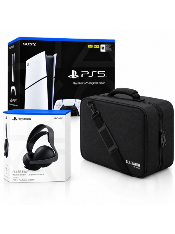 Playstation 5 Dijital Slim + Pulse Elite Kulaklık Siyah (Bilkom) + Gladia… Playstation 5 Dijital Slim + Pulse Elite Kulaklık Siyah (Bilkom) + Gladia…