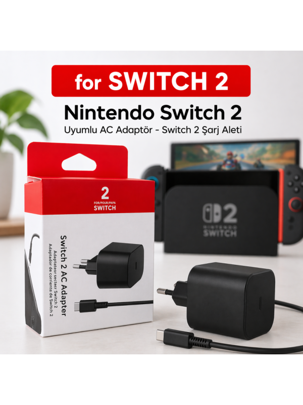 Switch 2 Uyumlu AC Adaptör 15V 2.8A Hızlı Şarj Aleti TR Fiş… Switch 2 Uyumlu AC Adaptör 15V 2.8A Hızlı Şarj Aleti TR Fiş…